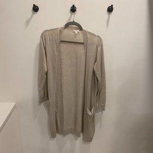 Gap Long Duster Linen Beige/Tan Small Long Sleet